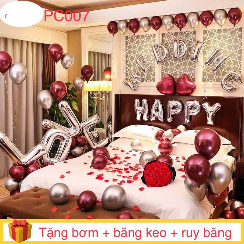 [TẶNG QUÀ] Set bóng trang trí phòng cưới SANG TRỌNG 012