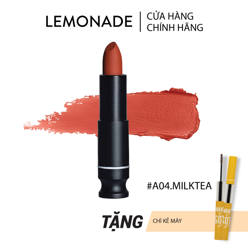 Son lì dạng thỏi LEMONADE Matte Addict Lipstick 3.8g 04 Milk Tea - Cam nâu giá rẻ