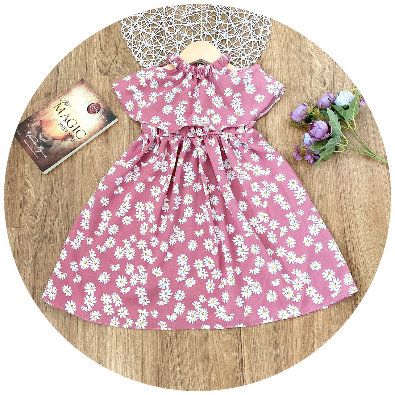 VÁY HOA CUC CHO BÉ GÁI TỪ 20-35KG