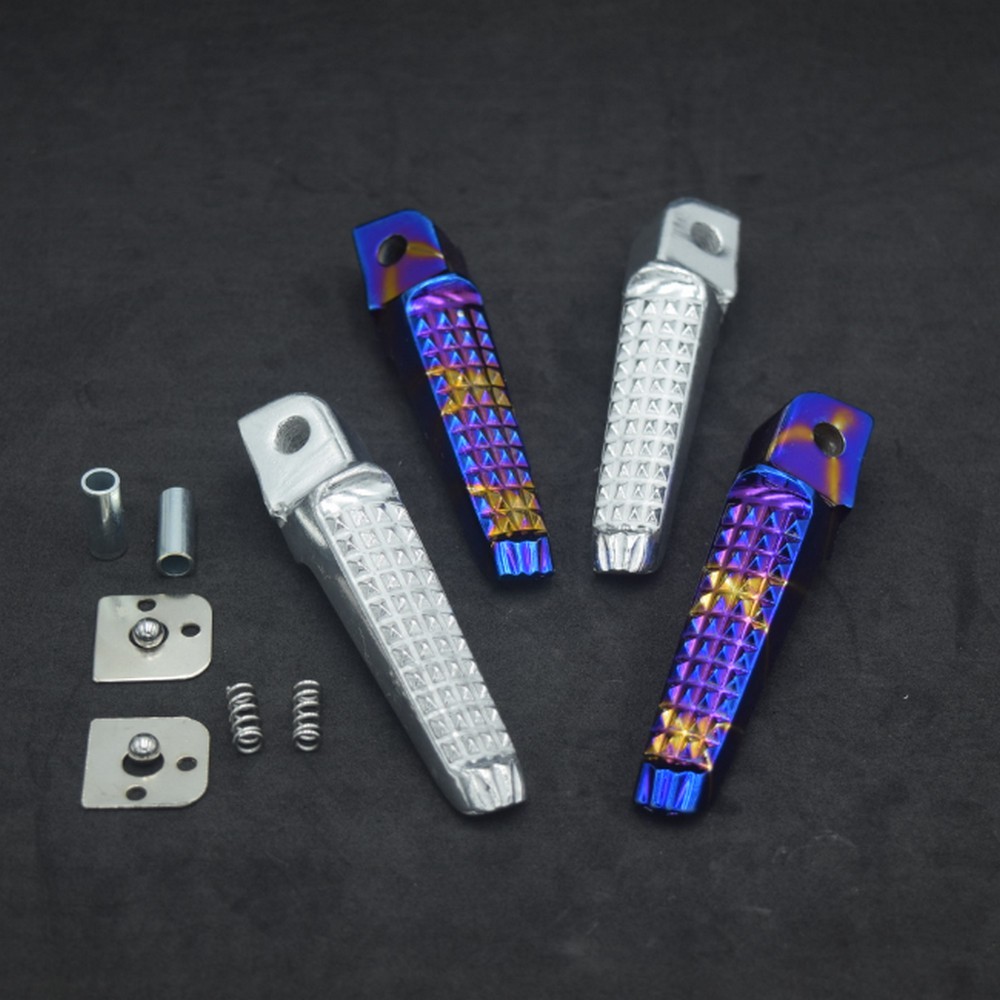 Gác chân nhôm CNC màu xanh TITAN cho các dòng xe số YAMAHA