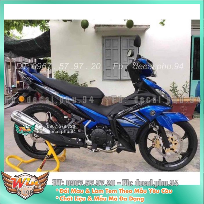 Tem rời Exciter 135 Lc xanh đen mới