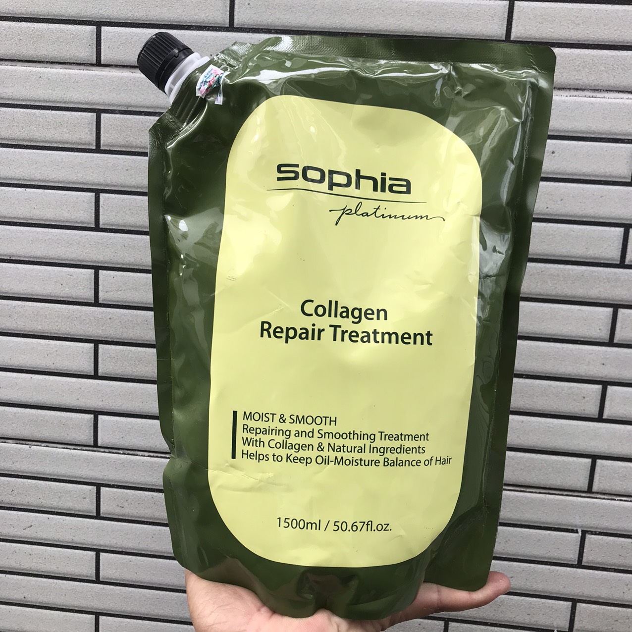Hấp phục hồi tóc hư tổn Collagen Sophia Platinum 1500ml ( dạng túi )