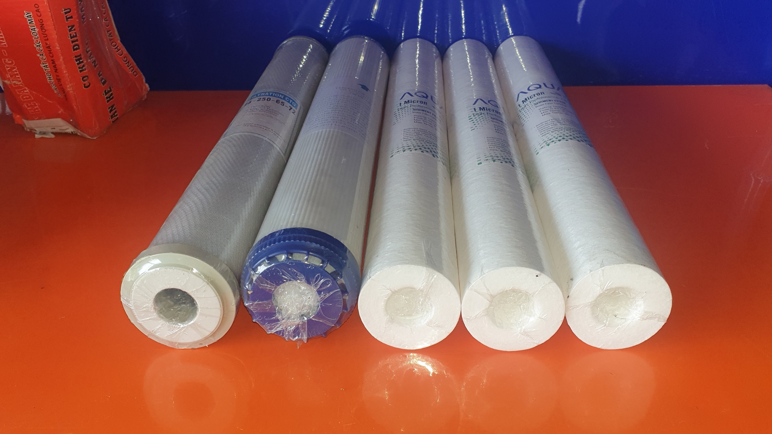Combo bộ 5 lõi lọc nước 20inch (Gồm 3 số 1+1 số 2+1 số 3)