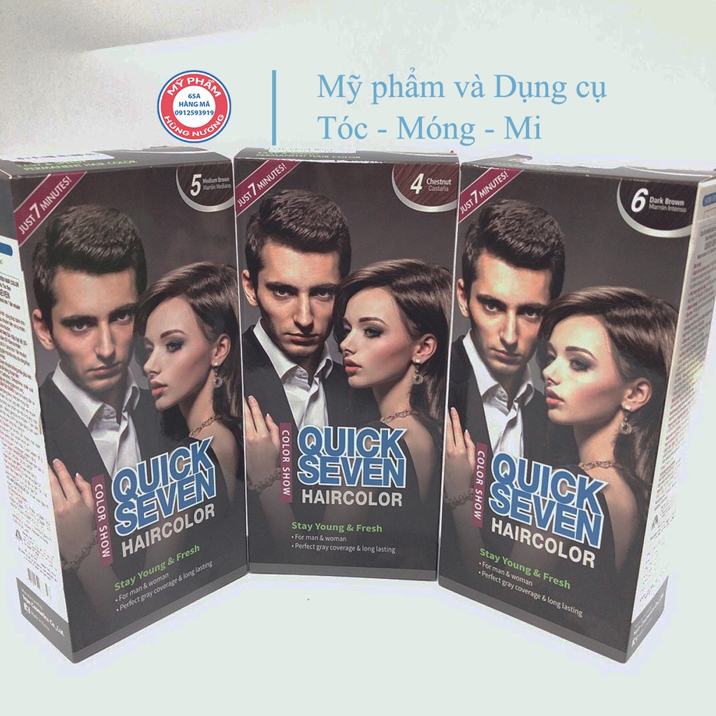 nhuộm tóc phủ bạc Quick Seven Hair Color 60g x2