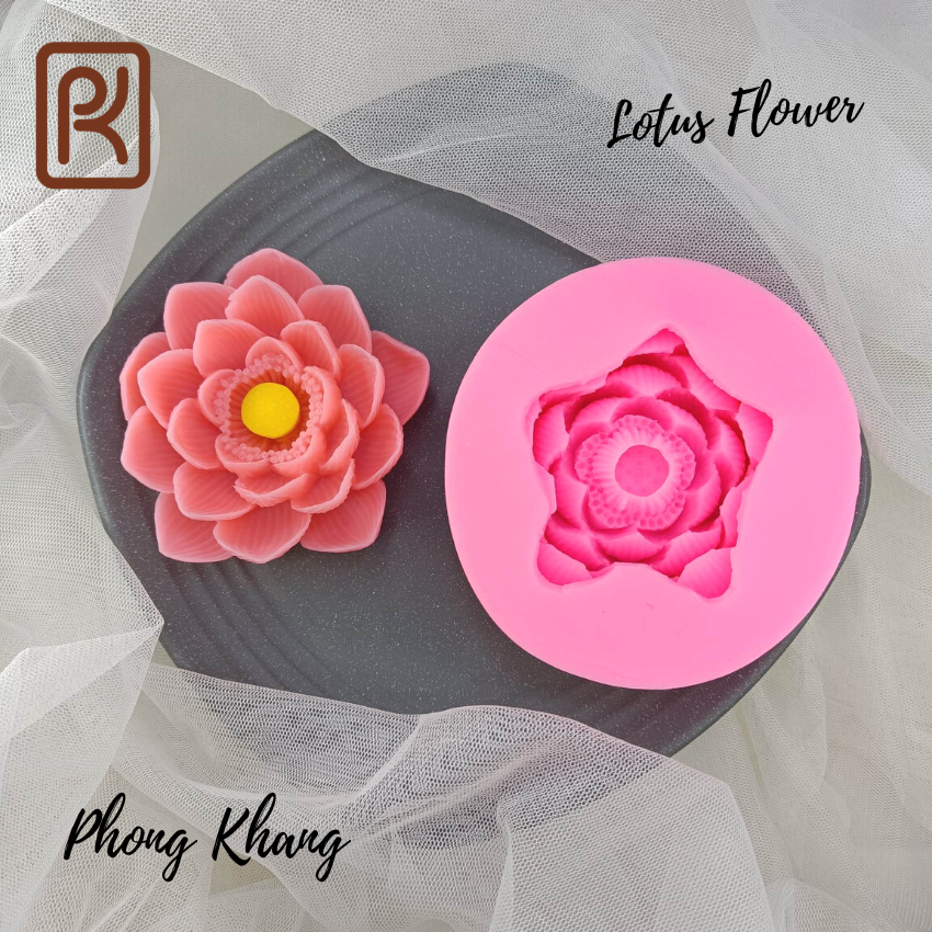 [Ảnh thực tế] Khuôn silicon 4d Phong Khang làm rau câu hoa sen cánh nở