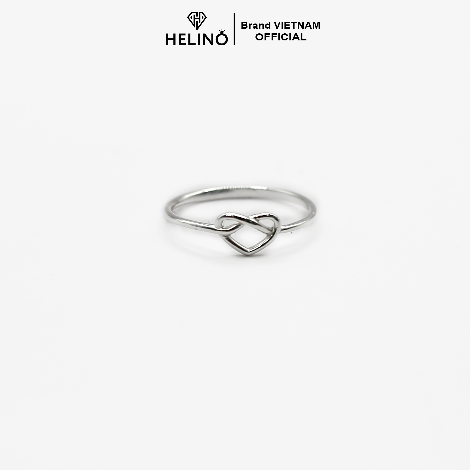 Nhẫn bạc HELINO, nhẫn trái tim trơn basic xinh xắn N09