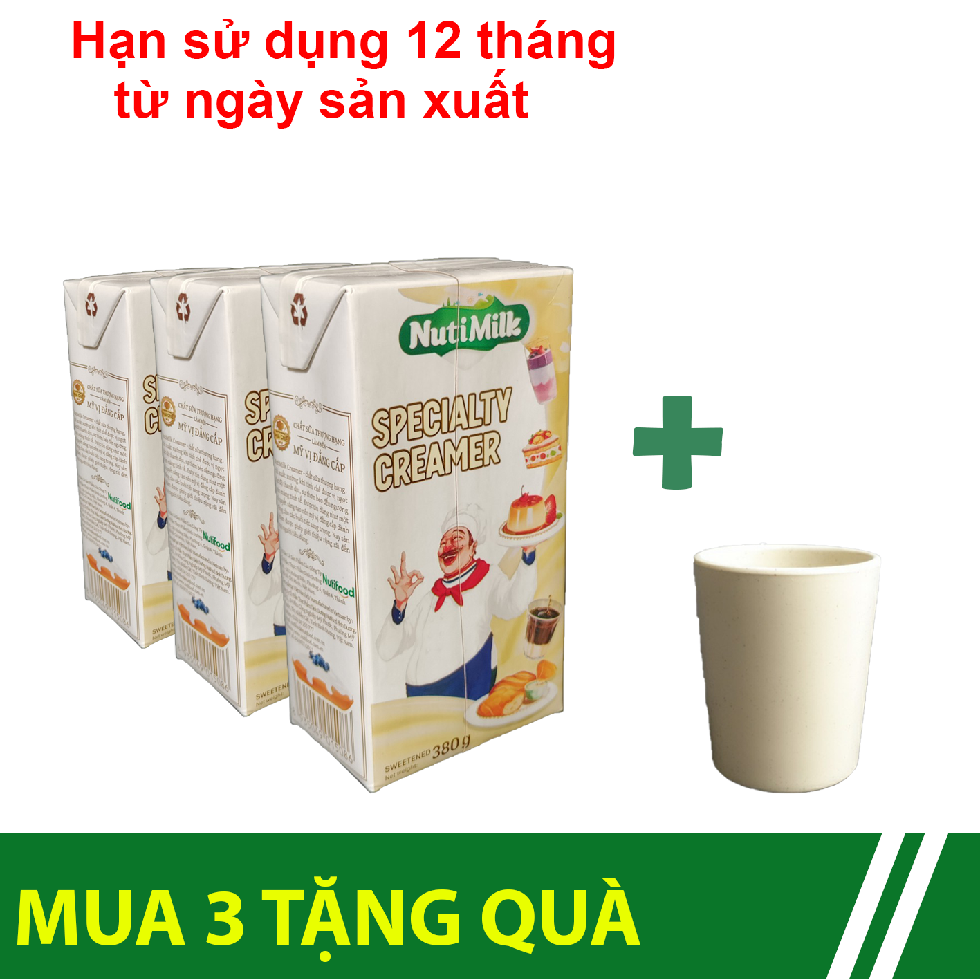 combo 5 hộp creamer đặc có đường sữa chuyên pha chế nuti hộp 1,284 kg - thương hiệu nutifood 1