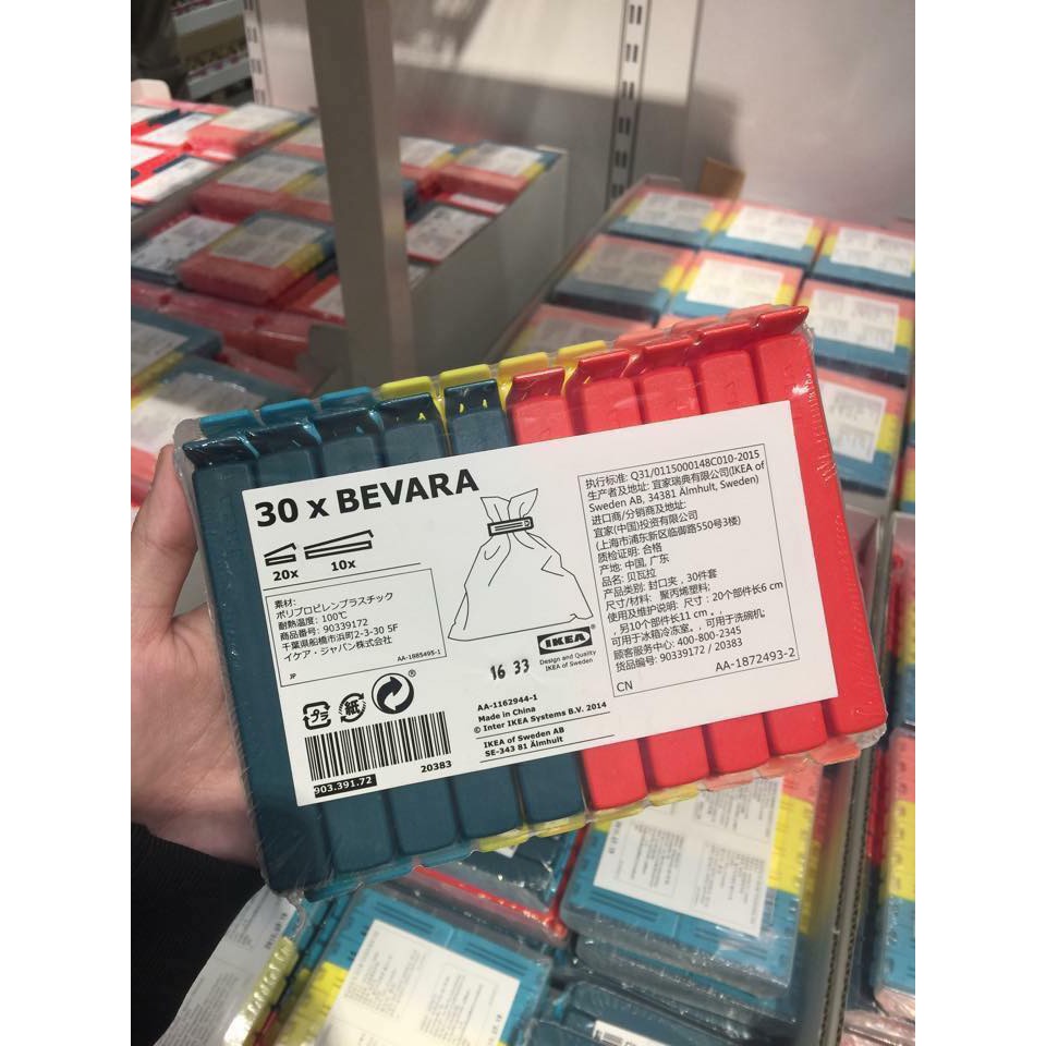 Bộ 30 kẹp miệng túi nylon Bevara IKEA IK45