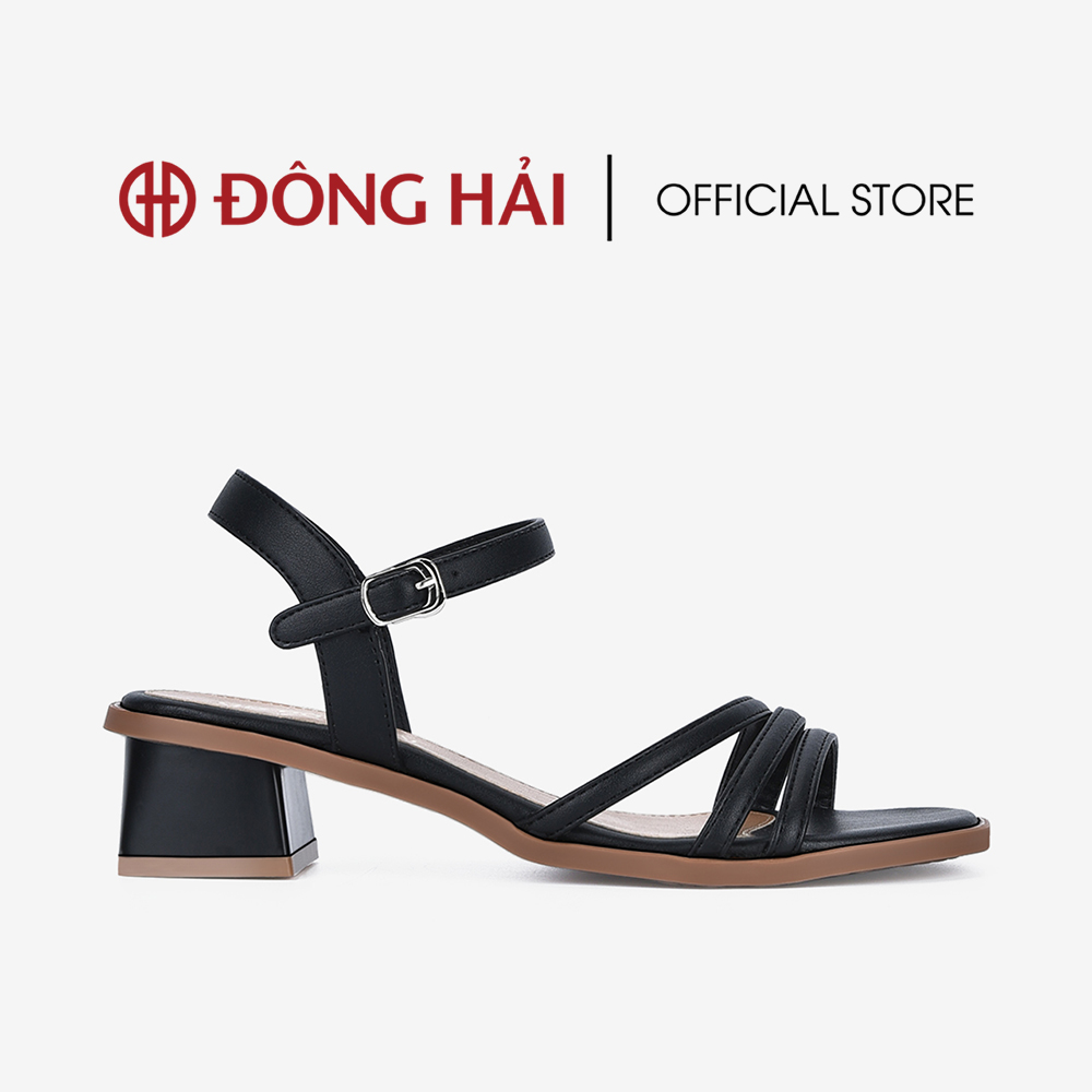 Giày sandals cao gót đông hải quai ngang dây mảnh gót vuông 5cm - s32d2