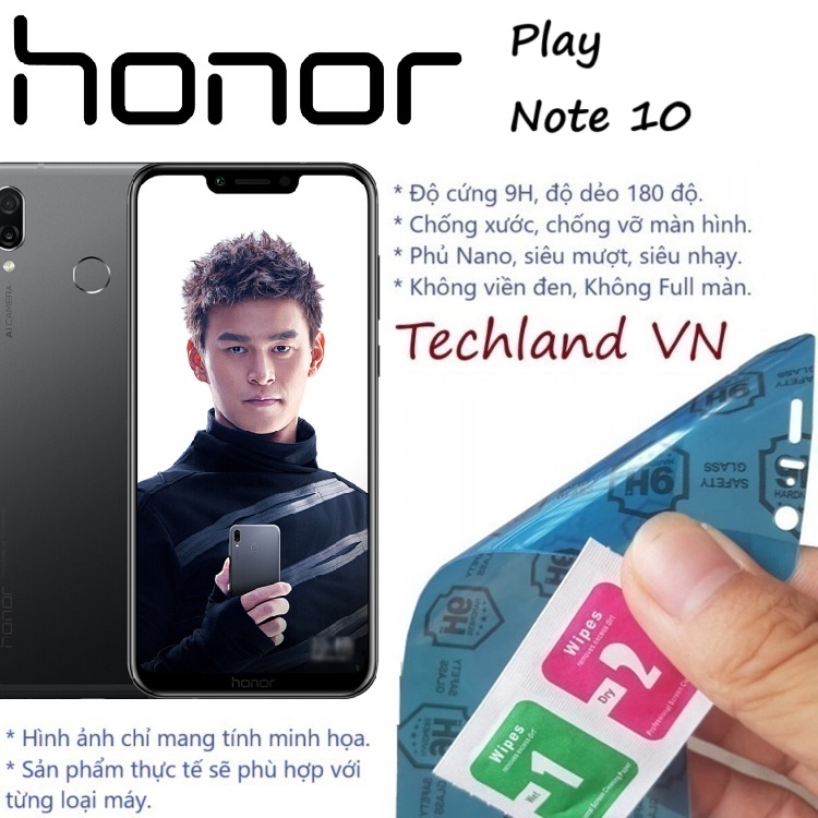 Cường lực phủ nano honor play / honor note 10 - trong suốt, không full màn, không viền đen