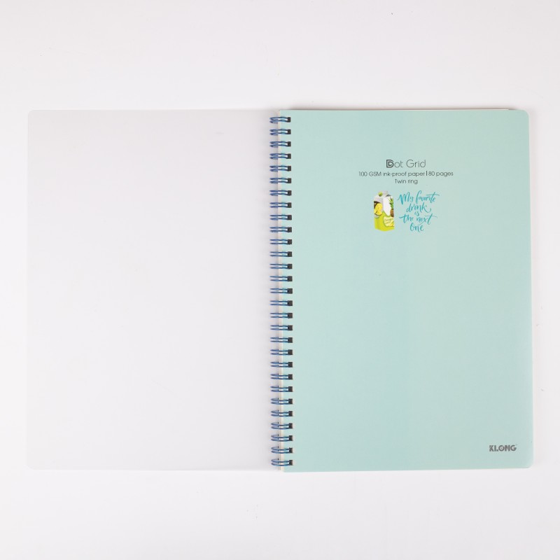 Vở lò xo kép Dot Gird B5 80tr 100/76 Klong bìa nhựa 2 mặt MS577-VPPKLONG