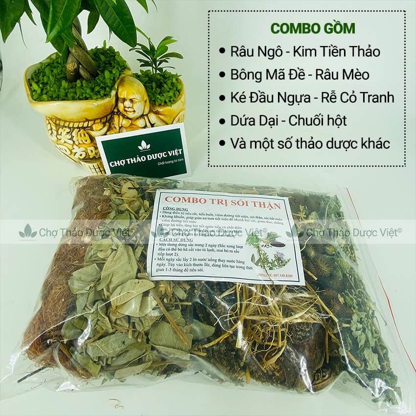 3 Set Sỏi thận, sỏi tiết niệu, tiểu rắt, tiểu buốt (1 gói dùng trong 2 ngày) - Chợ thảo dược việt