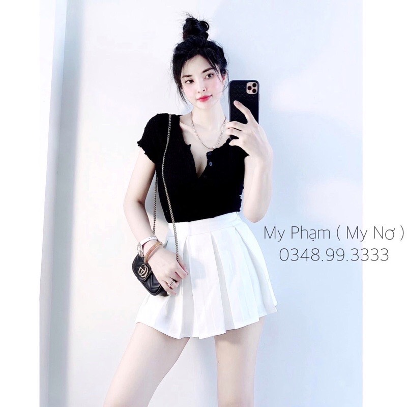 Áo thun nữ xốp nhăn ôm body cao cấp chất đẹp