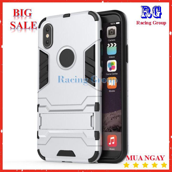 Ốp chống sốc kép Iron Man kiêm giá đỡ điện thoại cho các dòng iPhone