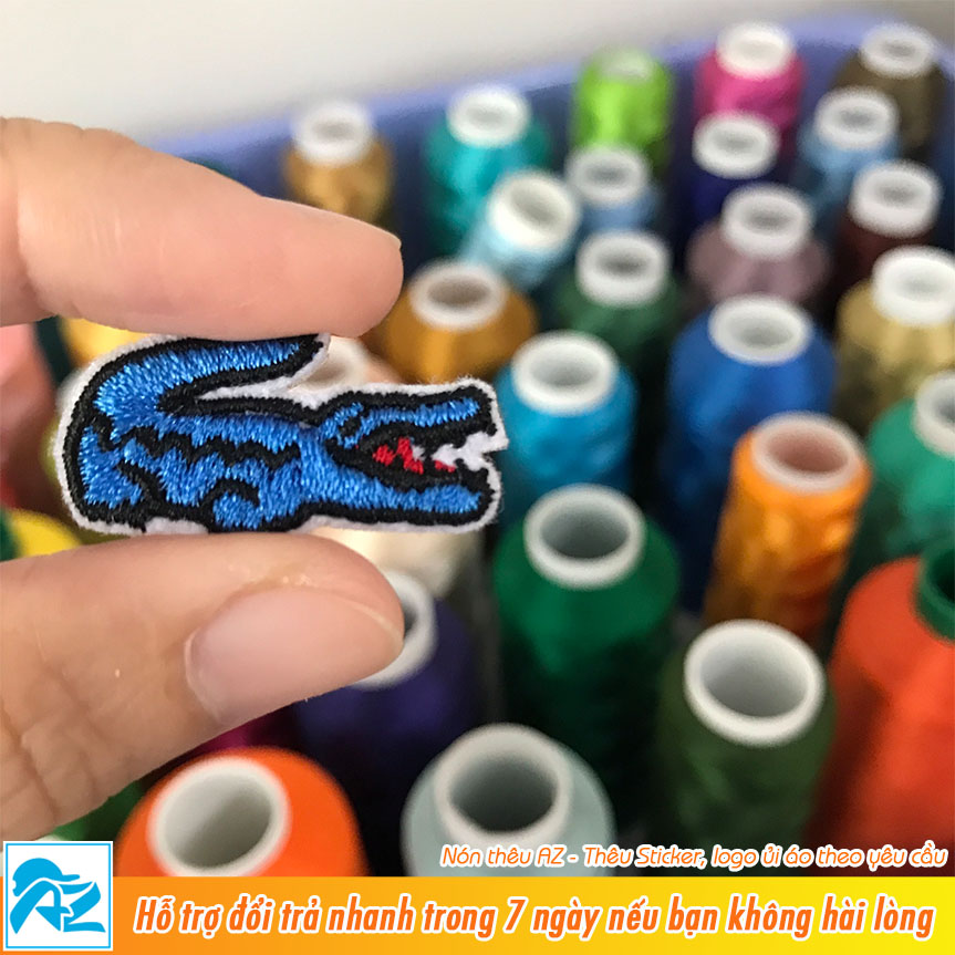 Patch vải ủi áo thun thêu hình logo cá sấu S59
