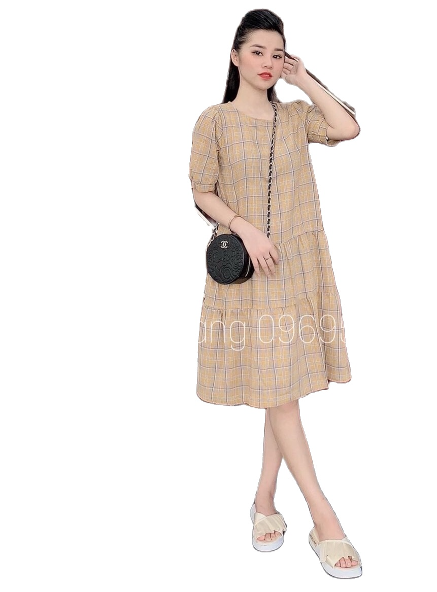 Váy bầu- đầm bầu chấm bi thời trang công sở chất mềm mịn