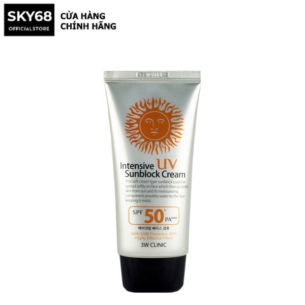 Kem chống nắng giúp bảo vệ da tối ưu 3W Clinic UV Sunblock Cream SPF 50+ PA+++ 70 ml