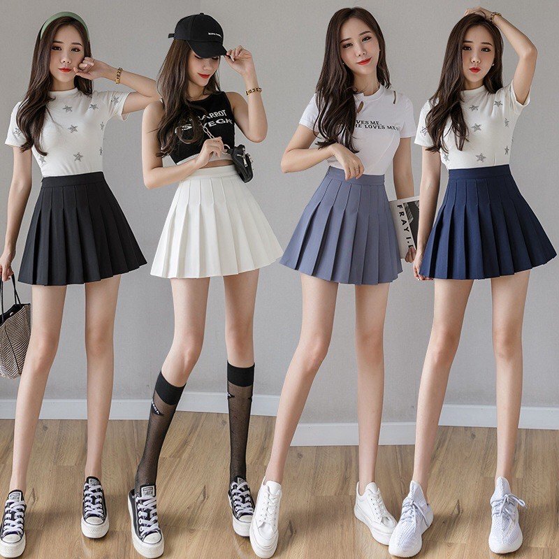 Chân Váy Tennis Ngắn Xếp Ly Thời Trang Nữ / Chân Váy Tennis Trơn Huyền Thoại