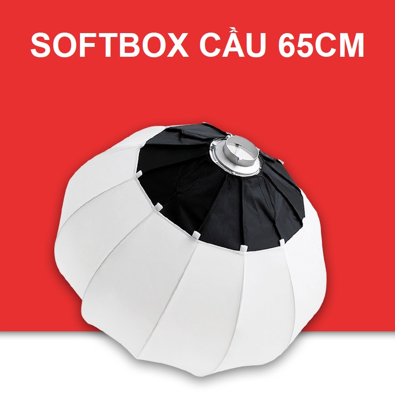 Softbox Cầu 65cm Ngàm Bowen Tàn Sáng Đều Quay Chụp Beauty Livestream...