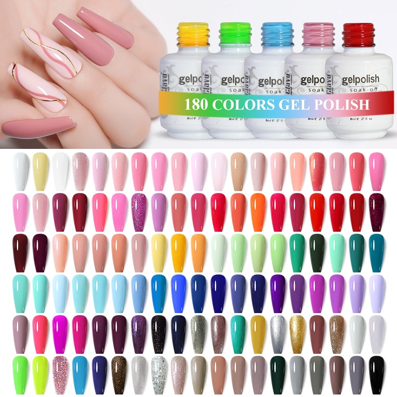 Arte Clavo 8ML Gel Nail Macaron Pink Color Polish Base Coat Primer Semi
