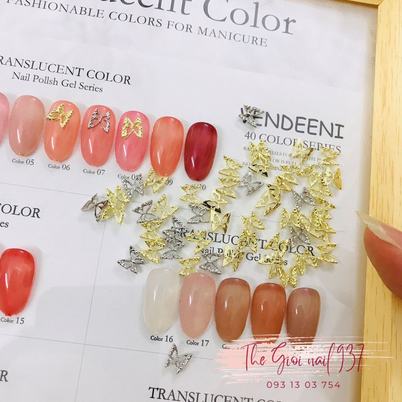 Charm kim loại đính móng , phụ kiện trang trí móng , charm bướm vàng - bạc - tgn937