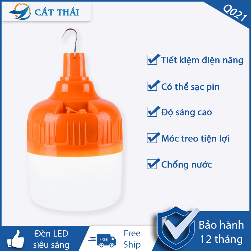 Đèn LED cao cấp Q021 siêu sáng, sạc tích điện, có móc treo rất tiện lợi, có thể sạc pin, chất liệu nhựa độ bền cao, tuổi thọ sử dụng lâu