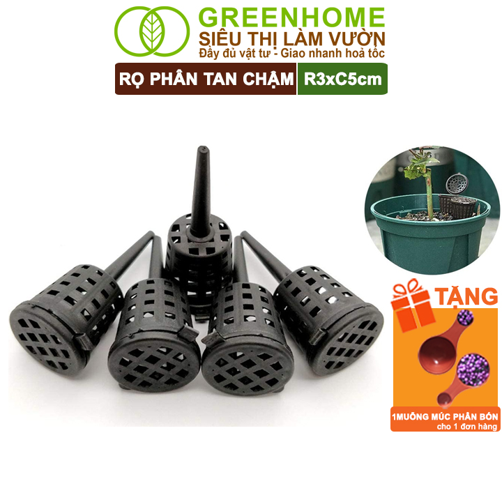 10 rọ đựng phân tan chậm greenhome, r3xc5cm, dụng cụ làm vườn, cắm chậu, tiện lợi, tiết kiệm phân bón, dễ sử dụng