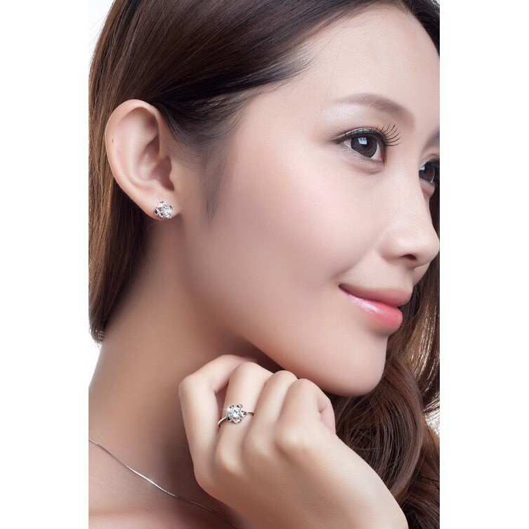 Đôi bông tai hoa đính cườm sang trọng A795