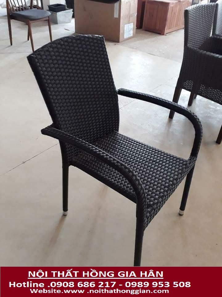 Ghế cafe mây nhựa sân vườn