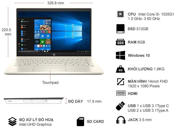 Laptop HP Pavilion 14-CE3026TU 8WH93PA