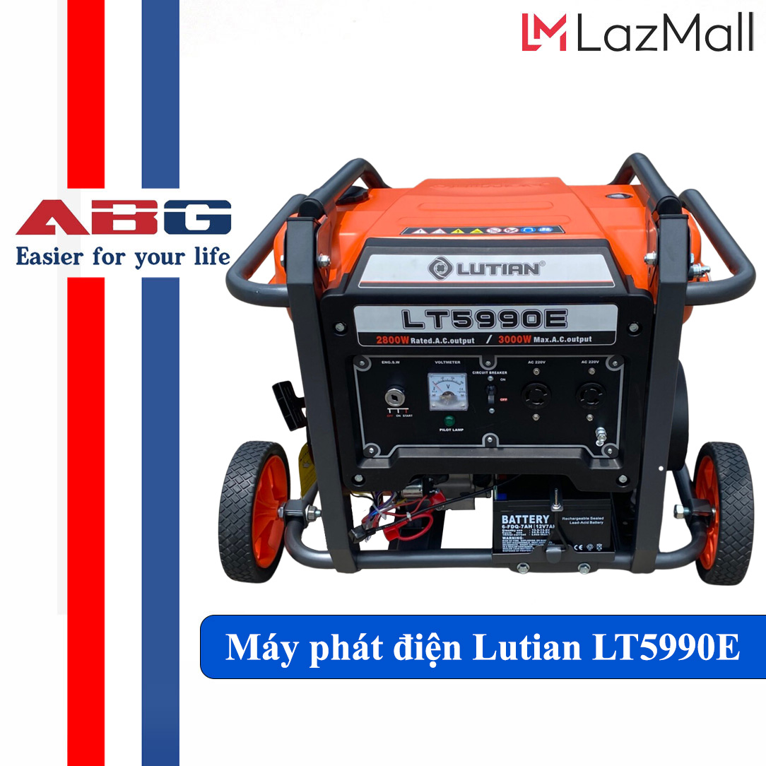 Máy phát điện abg lutian lt5990e công suất lớn 3kw máy phát điện chạy xăng động cơ 4 thì, tiêu thụ nhiên liệu thấp, an toàn, tiết kiệm