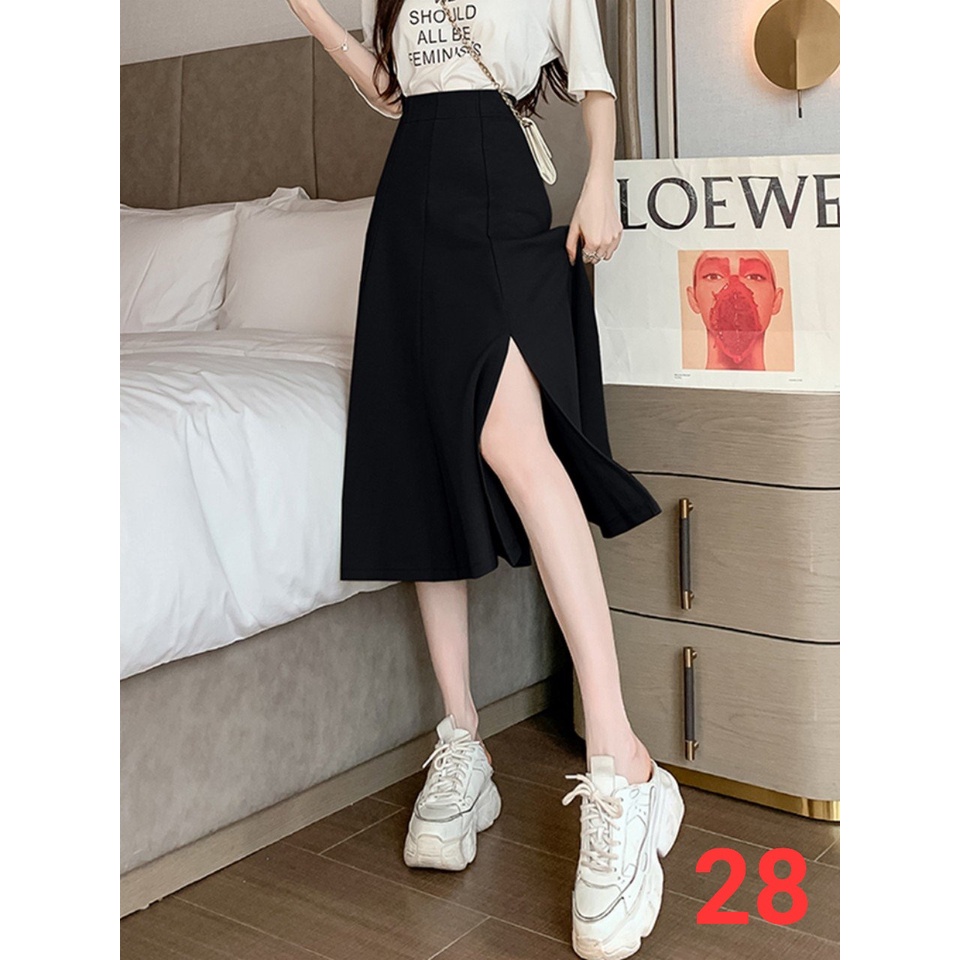 Chân Váy Dài Xẻ Tà Ulzzang Hàn Quốc - Dư Tú Lệ