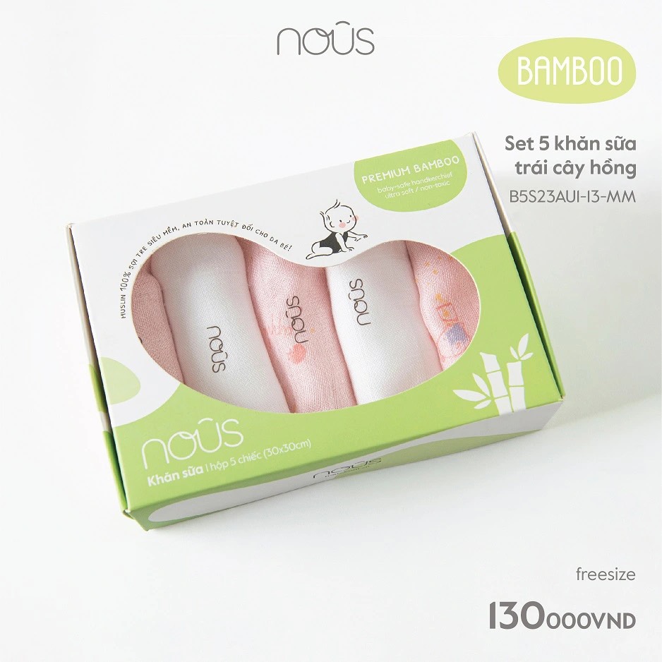 Khăn sữa nous bambo sợi tre cho bé siêu mềm mịn