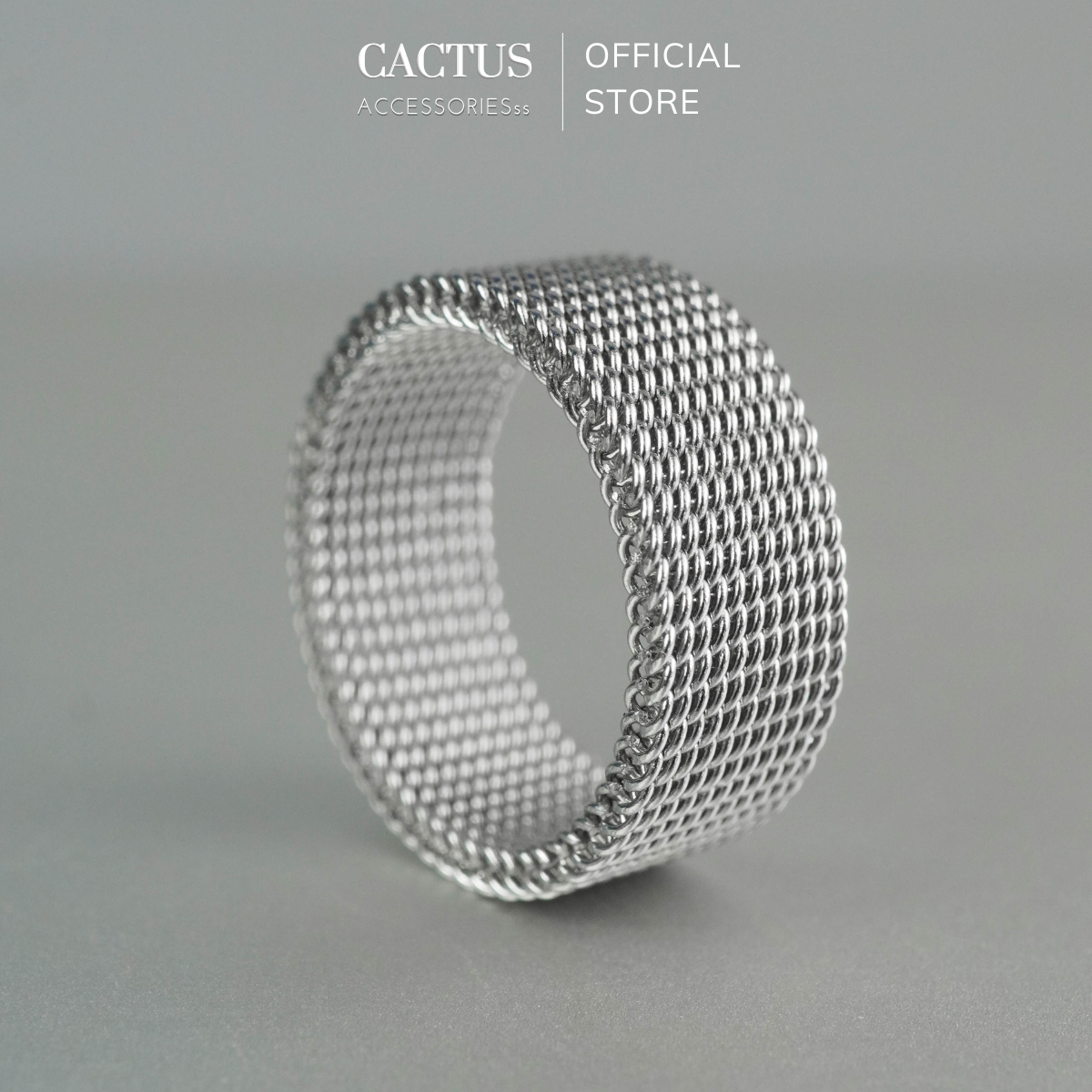 Nhẫn nam nữ thời trang kiểu unisex, Nhẫn thép không gỉ dạng xích mềm - Cactus Accessoriesss