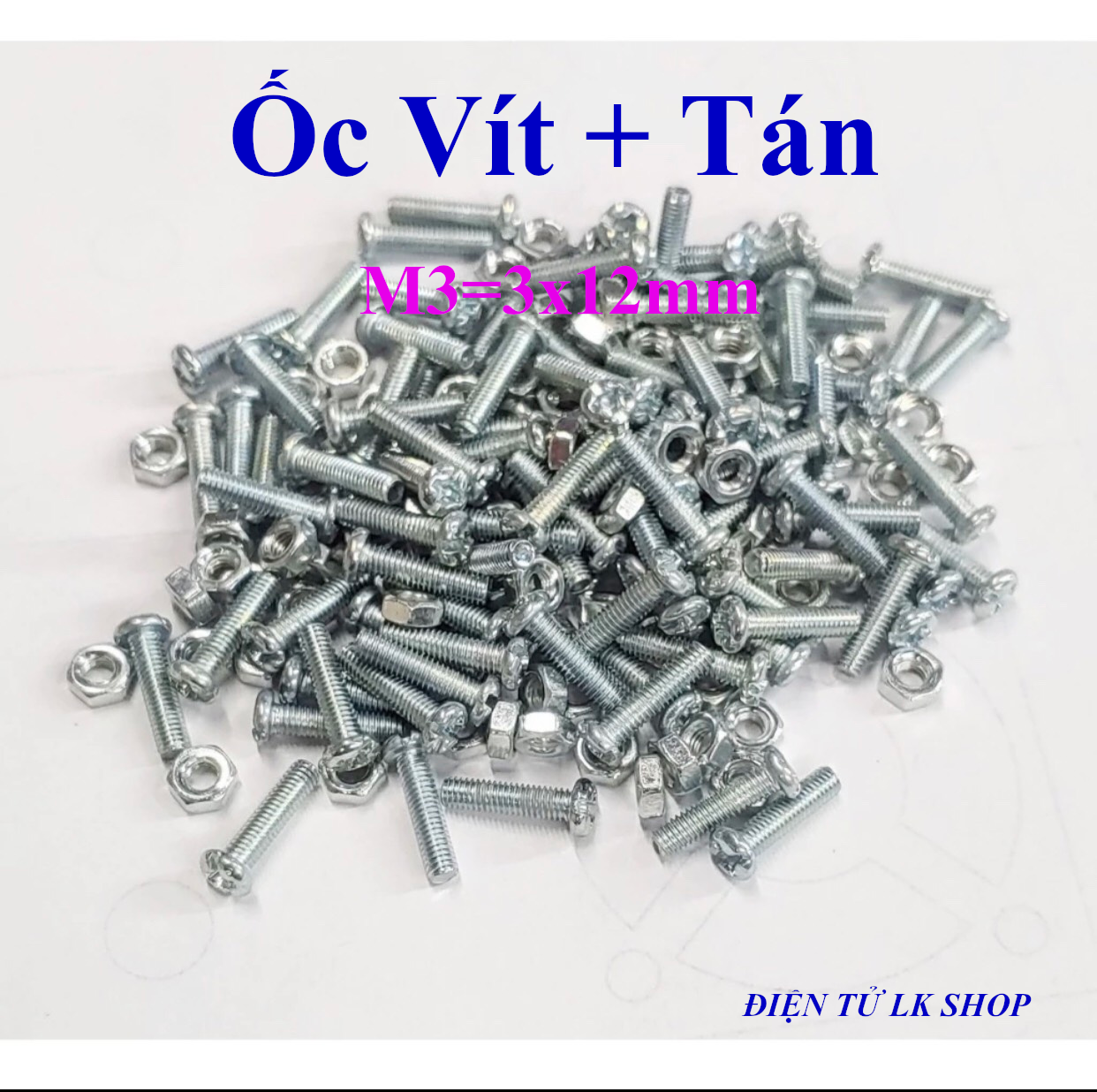 Ốc vít tán m3 3ly dài 1.2cm khoảng 90 - 100 con - điện tử lk shop
