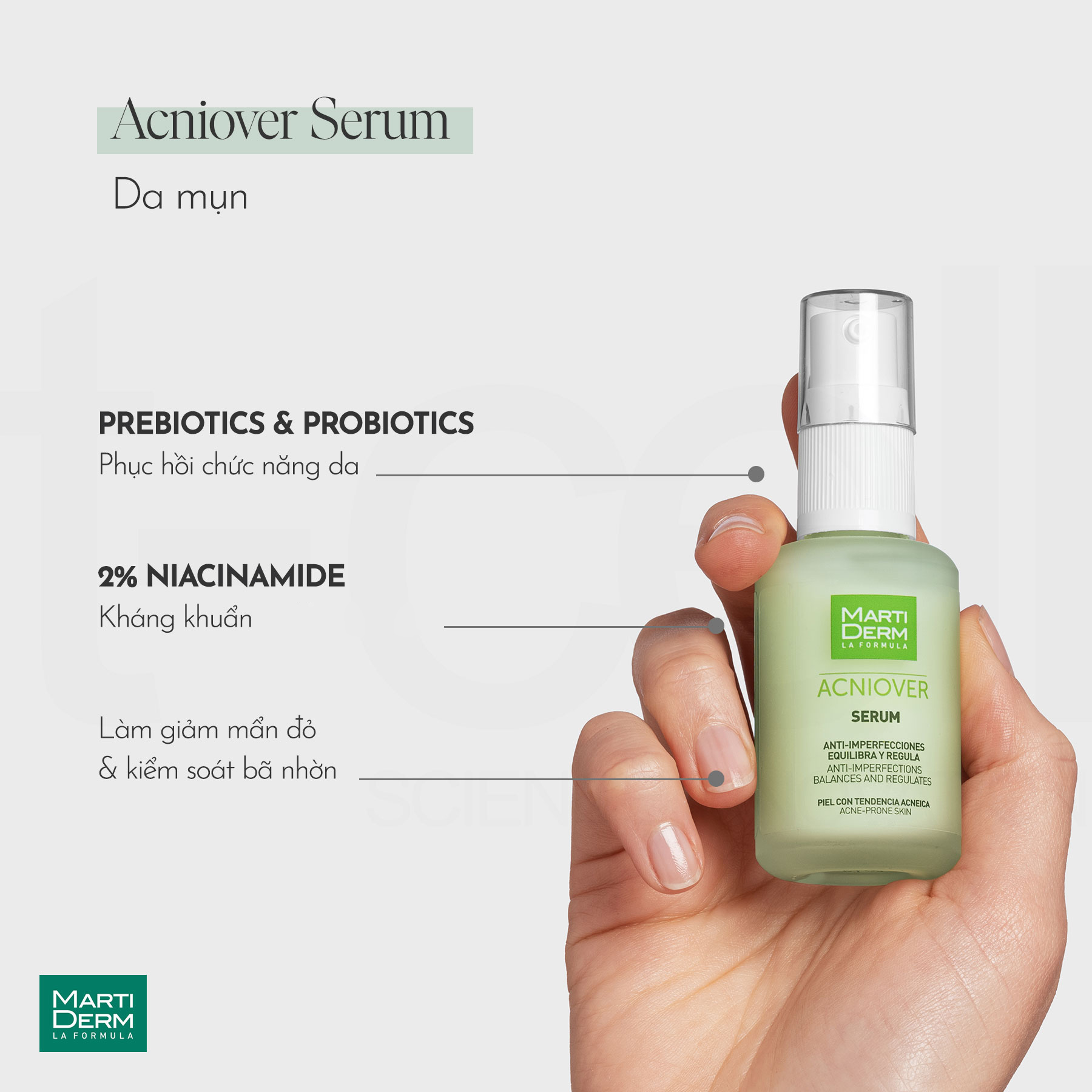 Tinh chất kiểm soát nhờn - Marti Derm Acniover Serum (30ml)