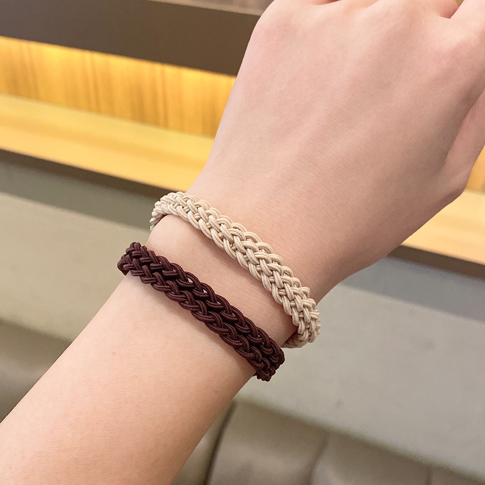 Set 05 Dây buộc tóc màu trà sữa co giãn phong cách Hàn Quốc