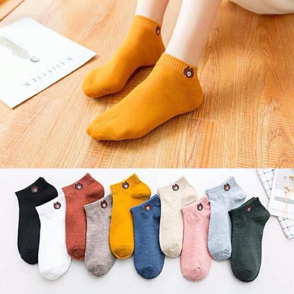 Combo 10 đôi Tất Gấu Brown Hot Hit kèm túi ZIP