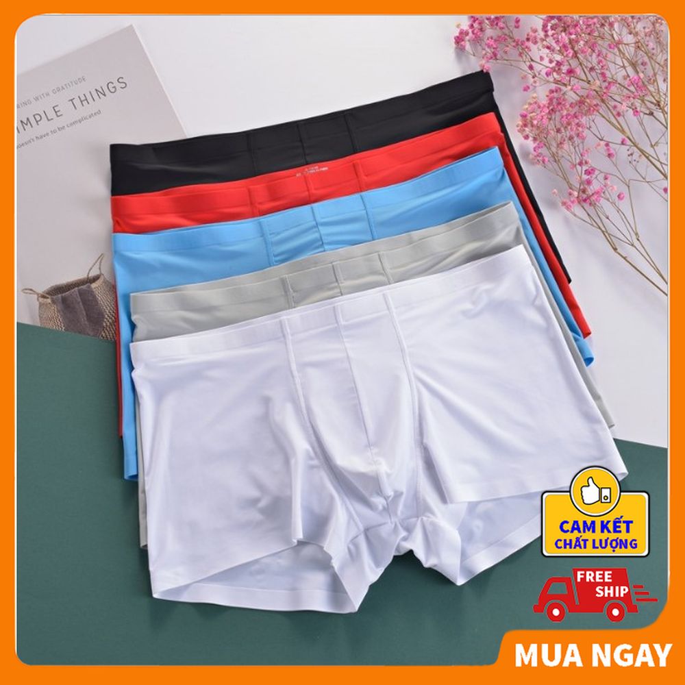 Quần sịp nam đúc lụa chất vải thun lạnh thoáng mát, Quần lót nam Boxer cao cấp rẻ đẹp, Quần sịp đùi nam thông hơi thoáng mát DL10