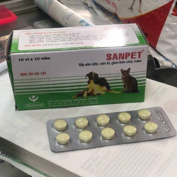 Tẩy giun Sanpet (1v 5kg) cho chó mèo