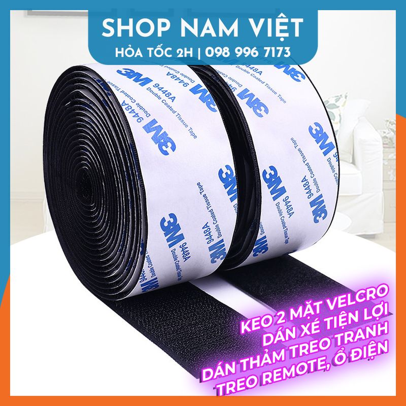 (Bán Lẻ 1 Mặt Gai Hoặc Bông) 1 Mét Velcro Kèm Keo 2 Mặt