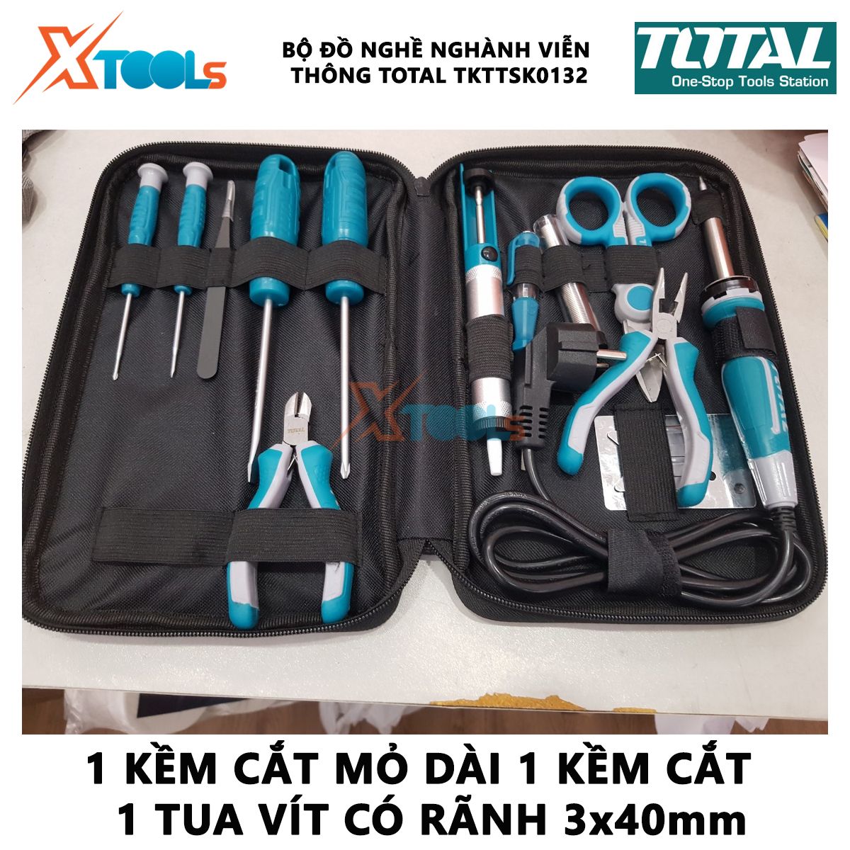 Total tkttsk0132 telemetry tool set 13 PCs | set 13 Telecommunications Tools soldering iron, screwdriver, solder wire, long-needle pliers ..