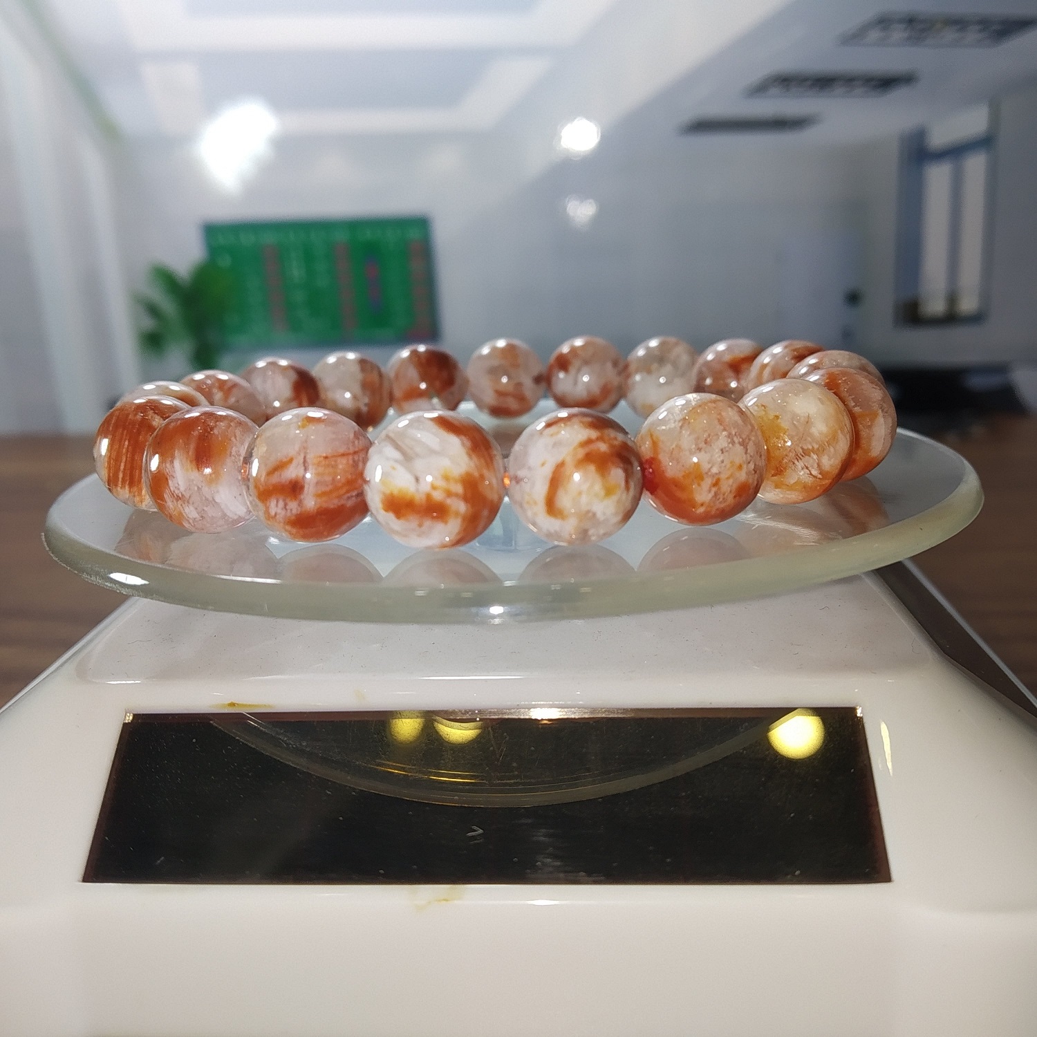Vòng đá thạch anh ưu linh đỏ 10li VIP1