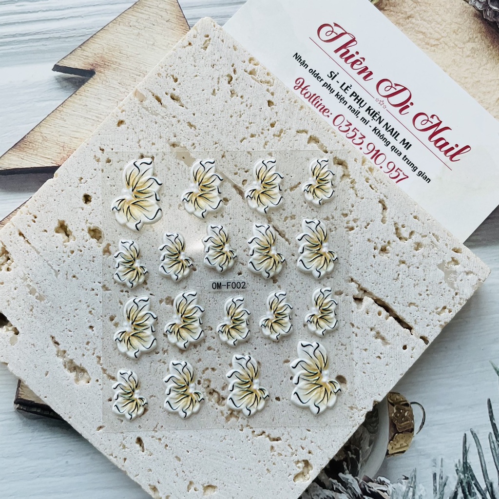 Sticker hoa nổi 5d dán móng tay MOON NAIL