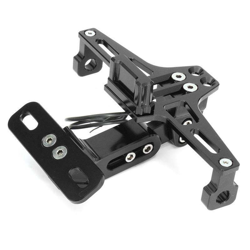 Cnc Frame Motorcycle License Number Plate Holder Bracket With Led Light Adjustable For Yamaha Bws R25 R3 Mt03 Msx