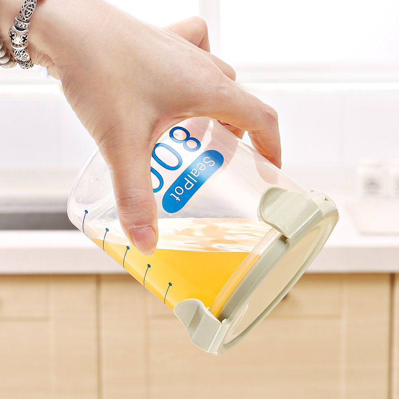 600ml, 800ml, 1000ml, 1500ml plastic convenient food container, kitchen storage jar
