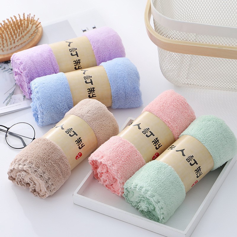 Combo 10 Khăn Mặt Lông Cừu Hàn Quốc Cao Cấp