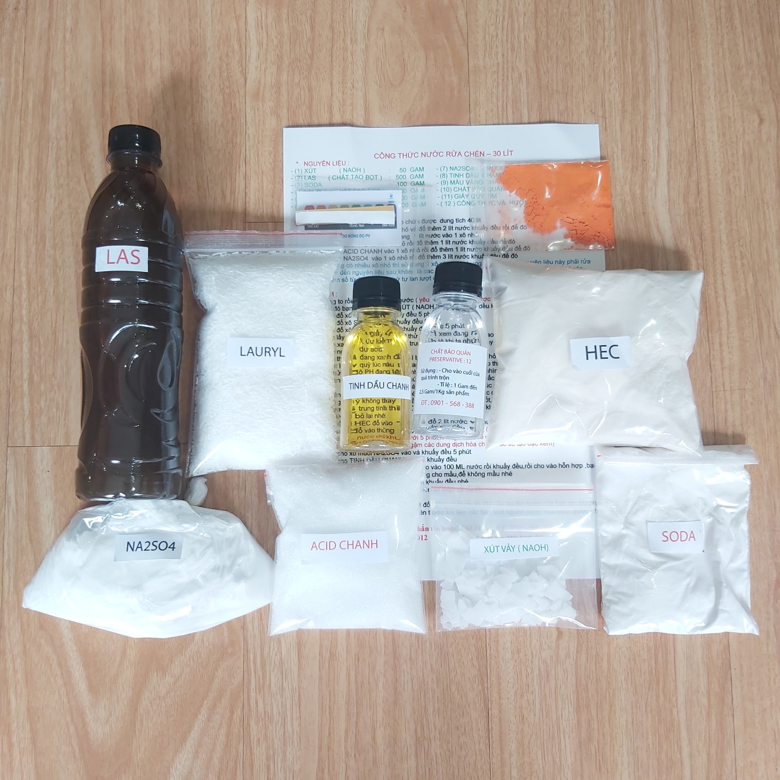 CÔNG THỨC VÀ COMBO BỘ TỰ PHA NƯỚC RỬA CHÉN – 30 LÍT