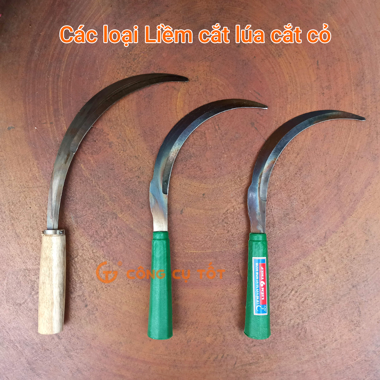 Lưỡi hái - Liềm phát cỏ, cắt lúa cán nhựa dài 310mm