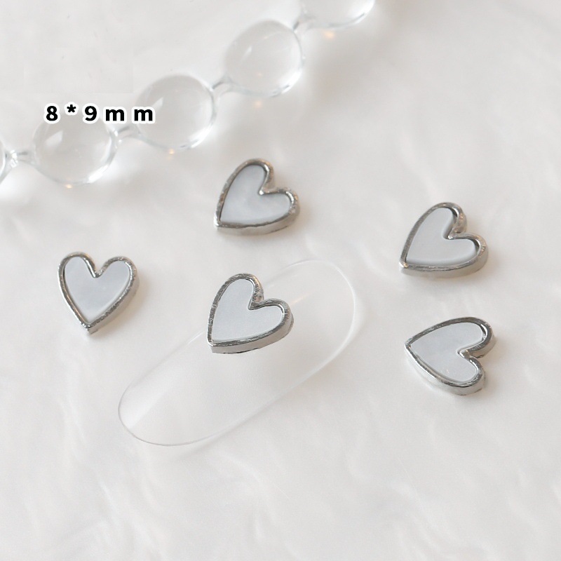 Charm trái tim xà cừ tinh tế hàn quốc | trang trí móng 5l